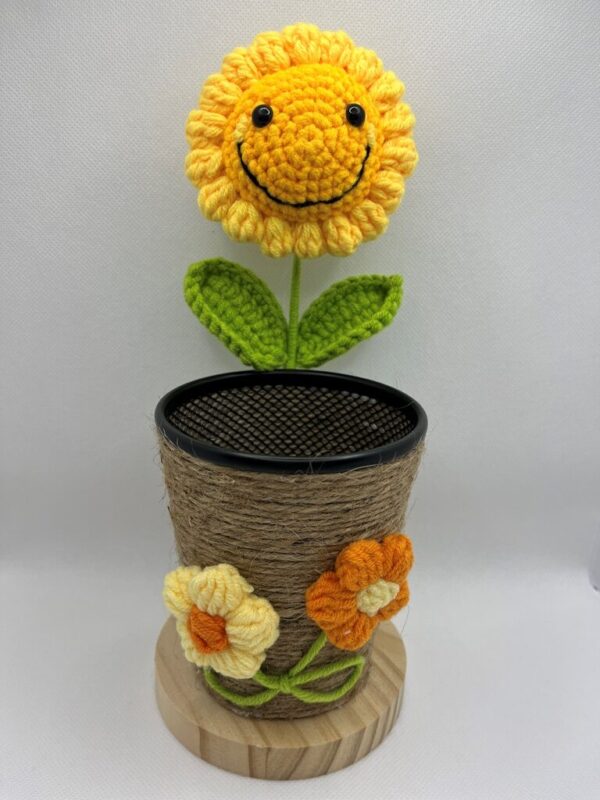 Pen Holder Crochet Sunflower PH1
